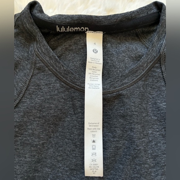 Lululemon It's Rulu Run Long Sleeve Shirt, Heathered Graphite Grey/Black, 4 - Picture 7 of 7